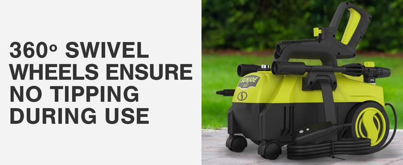Sun Joe SPX3160 Max 11-Amp Electric High Pressure Washer, w/ Foam Cannon, Swivel Wheels, 0-45 degree Twist Nozzle