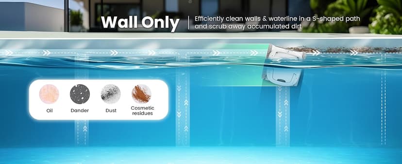 Poolmate Hydro 4 SE Corded Robotic Pool Cleaner, 150W 180μm Class Basket Filter Pool Vacuum with Climbing Walls & Floors, Ideal for Inground Pools Up to 40FT Long Cable