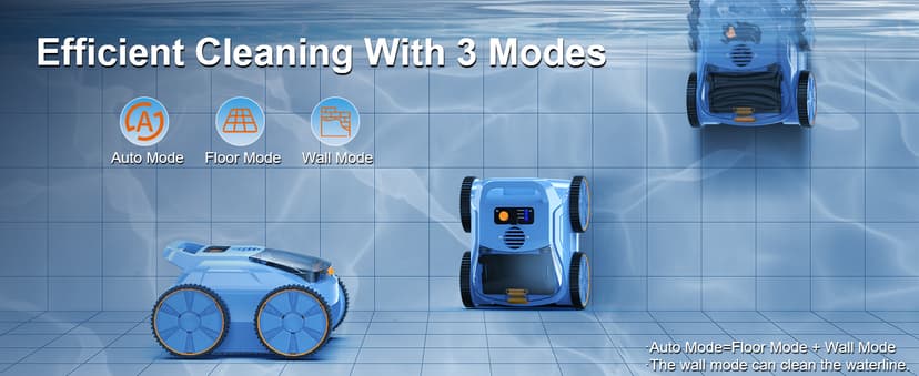 (2025 New) Robotic Pool Vacuum, Robotic Pool Cleaner for Inground Pools, Smart Navigation, Floor/Wall/Waterline Cleaning, 180 Mins Runtime for Pool Up to 2100 Sq.ft