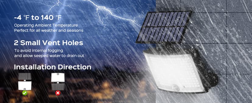 Adiding Solar Outdoor Lights, 3500LM LED Flood Lights with 16.4 Ft Cable, Remote Control Solar Motion Sensor Lights with 3 Modes, Solar Powered Security Lights for Outside Patio, Yard, Garage, 2 Pack