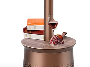 50,000 BTU Patio Heater for Outdoor Use With Adjustable Heat Focusing Top, Propane Patio Heater with Wheels, Stainless Steel Burner for Porch Garden Commercial Residential, Dark Brown