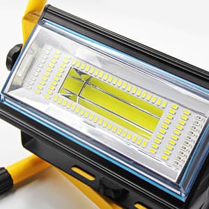 100W COB Rechargeable Work Light, 7000LM Cordless LED Work Lights, Waterproof Portable Flood Light with Stand for Outdoor Camping, Hiking, Garage, Car Repairing, Workshop Job Site Lighting