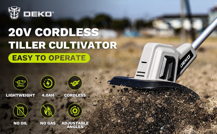 20V Cordless Tiller Cultivator,48 Steel Tines Garden Tiller,9inch Wide Electric Tiller for Gardening,Garden Rototiller with 4AH Battery and Charger Included