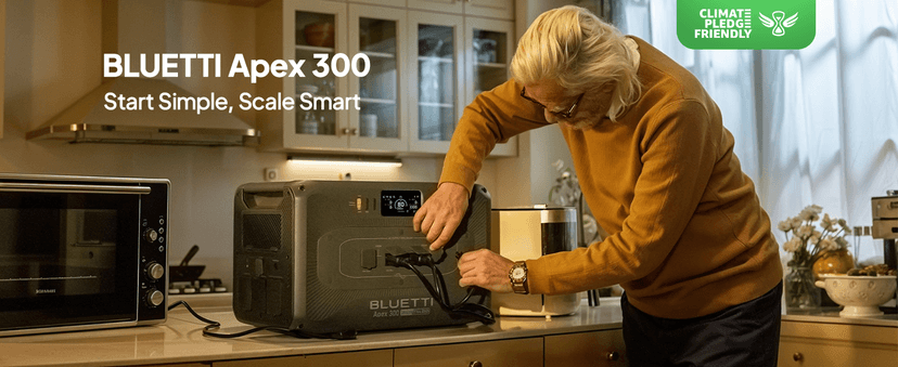 BLUETTI Solar Generator 2 Apex 300 & 2 B300K (2025 New), 11kWh LFP Battery Backup with 12 7680W AC Outlets, 120V/240V Dual Voltage Output, Ultimate Modular Power for Home and Emergency Backup