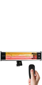 SereneLife Infrared Patio Heater, Electric Patio Heater for Indoor/Outdoor Use, Portable Stand Heater with Remote Control, 1500 W, for Restaurant, Patio, Backyard, Garage, Decks (Black)