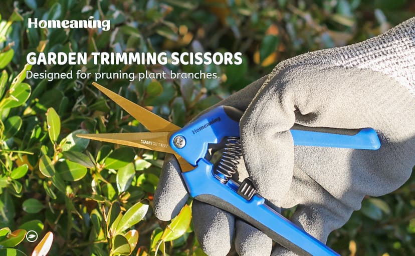 12PCS Pruning Shears with Curved Blades, Garden Trimming Scissors, Gardening Hand Pruning Snips Titanium Coated Precision Bonsai Pruning Shears, Convenient Flower Cutters (Blue)