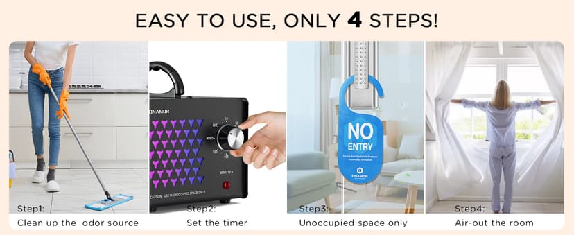 ONAMOR Ozone Generator Odor Eliminator 70000mg, High Capacity Ozone Machine Odor Removal Up to 6000 Sq.Ft, Ionizer Ozonator for Smoke, Car, Basement And Pet Room, Black