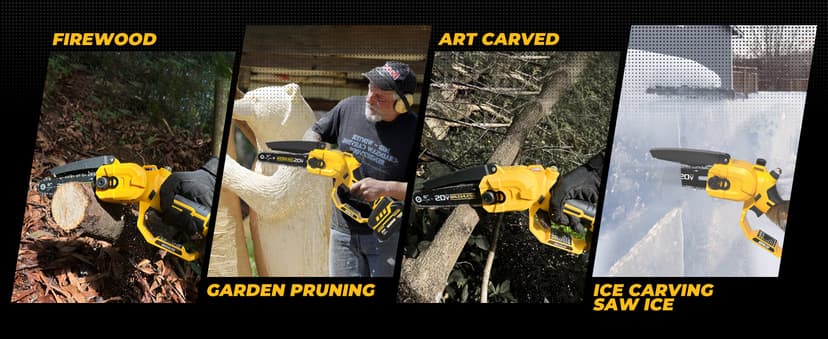 Cordless Mini chainsaw compatible with Dewalt Battery 20V MAX,Brushless Chainsaw With Automatic Chain Tensioning Device & Auto Oiler,Portable Power Chainsaw for Logging|Tree Trimming(Battery Included)