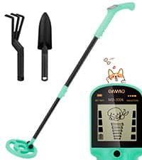 OMMO Metal Detector, Adjustable 27.5”-37.8” Metal Detector for Kids with Intuitive LCD Display, Lightweight Kids Metal Detectors with 6” Search Coil for Exploration Hiking