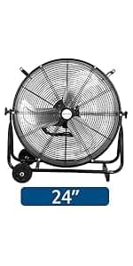 BILT HARD 20" High Velocity Floor Fan, 4600 CFM 3-Speed Industrial Shop Fan with Wall-Mounting System, Heavy Duty Metal Fan for Workshop, Garage and Warehouse