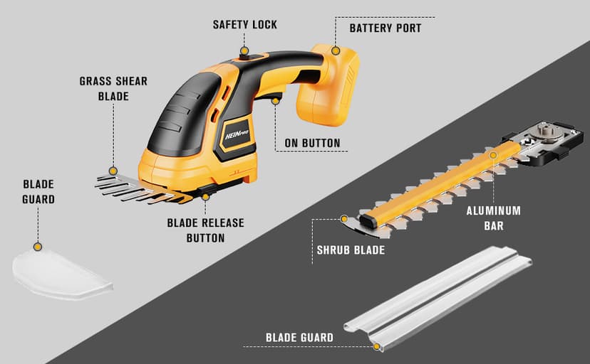 Cordless Hedge Trimmer Compatible with DEWALT 20V MAX Battery(No Battery), Electric Hedge Trimmer Cordless Grass Trimmers, Bush Trimmers Grass Shears Handheld for Yard, Garden, Lawn Care
