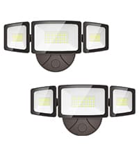 Onforu 60W Flood Lights Outdoor, 6000LM Brightness Security Lights Switch Controlled, 3 Adjustable Heads, IP65 Waterproof, 6500K Wall Mount Exterior LED Flood Light