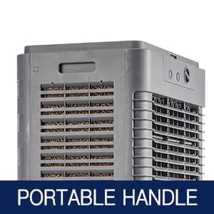 37" Evaporative Air Cooler 3000 CFM, 8 Gal Water Tank, 3 Speeds, Oscillating Cools up to 720 Sq. ft, Portable Industrial Swamp Water Cooler for Outdoor Commercial Factory - Gray