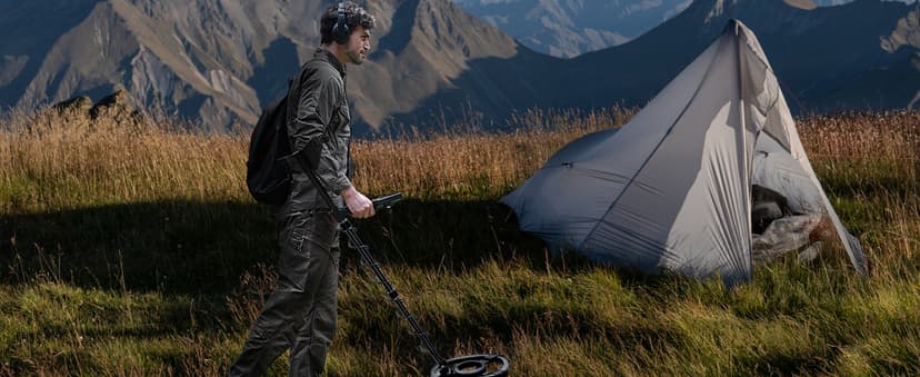 SUNPOW Metal Detector for Adults Professional - High Accuracy with 12" Waterproof Coil, 2x Backlit LCD Display, Advanced DSP Chip, 5 Modes, Adjustable Length (19"-59"), Sturdy Spiral Structure -OTMD14