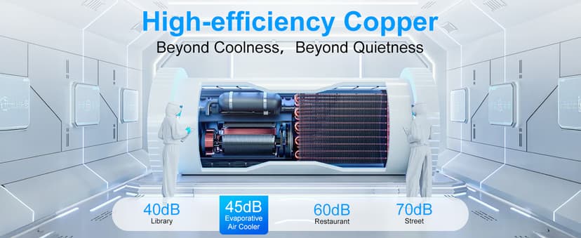 MEPTY 2500CFM Swamp Cooler Air Conditioner, 3-IN-1 Evaporative Air Cooler with 8Gal Tank, 120°Oscillation, 12H Timer, Remote Control, 3 Speeds, Outdoor Cooling Fan for Patio, Garage, Porch,Indoor Use