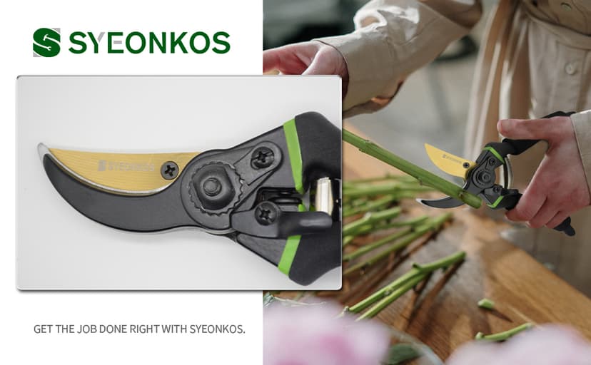 Secateurs, Premium Titanium Garden Pruning Shears, Gardening Scissors, Bypass, Ergonomic Shape, Garden Secateurs, Professional Hand Pruners, Hedge Shears