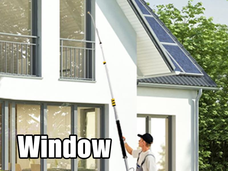 JANZ 24 FT Pressure Washer Telescoping Wand with Power Washer Extension Wands, Brush Head, Gutter Cleaner, 7 Spray Nozzle Tips, 2 Hose Adapters and Support Belt TW-004