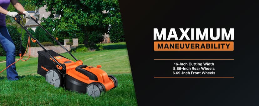 LawnMaster MEB1216K Electric Lawn Mower 16-Inch 12AMP