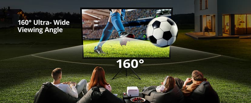 Projector Screen with Stand - 100" Indoor/Outdoor 16:9, 4K HD PVC Screen with 1.5 Gain, 2IN1 for Backyard Theater & Wall Hanging, Includes Carry Bag
