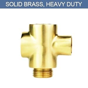 Shower Arm Diverter Valve Brass G1/2 3 Way Universal Bathroom Shower System Component Replacement for Handheld Shower Head and Fixed Spray Head, Brushed Nickel