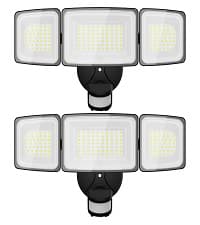 Onforu 65W LED Security Lights Motion Sensor Light Outdoor, 6500LM, 6500K, IP65 Waterproof, Flood Light Outdoor Motion Detector with Adjustable 3 Head, Hardwired Wall Light for Entryway, Yard, Garage