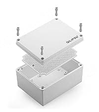 QILIPSU Waterproof Junction Box IP67 Outdoor Plastic Electrical Project Enclosure Weatherproof with Mounting Plate, Wall Brackets, Hinged Grey Cover 11.2"x7.7"x5.1"