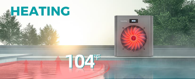 16000 BTU Swimming Pool Heat Pump 5000 Gallon Electric Pool Heater for Above Ground Pool 5KW Heating or Cooling WiFi Control Timer Pool Heater 120V 60Hz