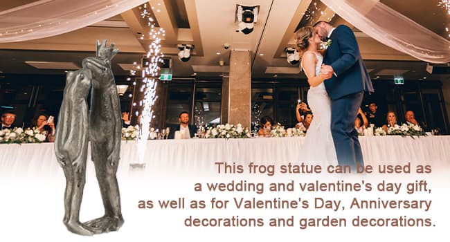 Frog Decor Garden Statue Decor Outside - Couple Kiss Plog Statue Outside Frog Figurines for Yard Patio Lawn Decorations Couple Frogs Front Yard Decorations Outdoor 3.5" 2" 8.75"