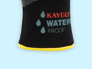 KAYGO Waterproof Work Gloves for Men and Women, Rubber Coated Non-slip Working Gloves for Garden, Outdoor Construction,KG150,Black,L