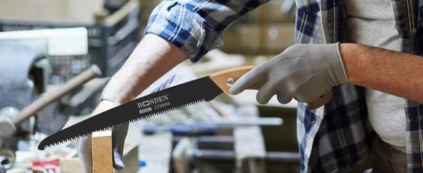 BOOSDEN 11'' Hand Pruning Saw, Japanese Trim Saw with Wood Handle, Hand Saws for Tree Trimming, Camping, Woodworking, Gardening