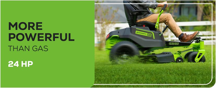 Greenworks 60V 42” Cordless Electric CrossoverZ Zero Turn Riding Mower, (4) 8.0Ah Batteries and (2) Dual Port Turbo Chargers