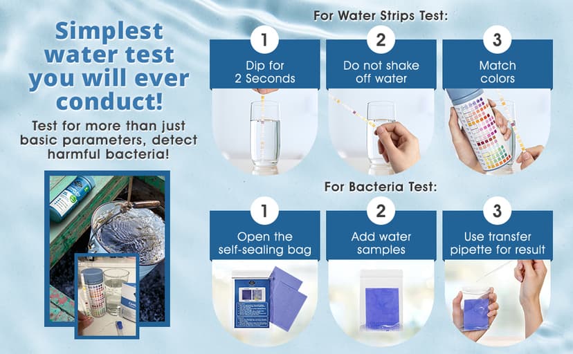 Liberty Gold Standard© Water Test Strips (121-Piece Kit) Testing for Pools & Spas, Hot Tubs - Test Chlorine, pH, Hard Water Hardness Test, Cyanuric Acid, Alkalinity, Bromine (Pool Spa Test Kit)