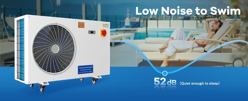 Aboron 30125BTU/hr Pool Heater for Above and In Ground Pools & Spas, Heat Pump for Pools up to 8000 Gal, 5.8 COP, Quiet Operation, Automatic Defrost Function, 210V-230V/60Hz