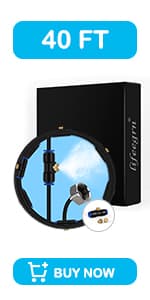 lifeegrn Misting Cooling System, Outdoor Misting System for Patio, 40 FT Misting Line+10 Mist Nozzles+3/4" Brass Adapter,Outdoor Mister System for Patio Garden Trampoline Greenhouse