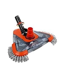 Heavy Duty Pool Vacuum Head with Side Brush & Wheels for Vinyl Liner Professional Weighted Swimming Pool Vac Cleaner Heads for Inground & Above Ground Pool - Orange
