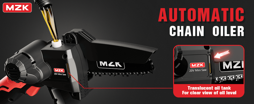 MZK 2-in-1 Cordless Pole Saw & Mini Chainsaw with 3 Replacement Chain, 20V Battery Pole Chainsaw, 4.5" Cutting Capacity, 13ft Reach Pole Saw for Tree Trimming(Battery and Fast Charger Included)