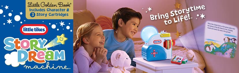 Little Tikes Story Dream Machine Starter Set, Storytime, Books, Little Golden Book, Audio Play, The Poky Little Puppy Character, Nightlight, Toy Gift for Toddlers and Kids Girls Boys Ages 3+