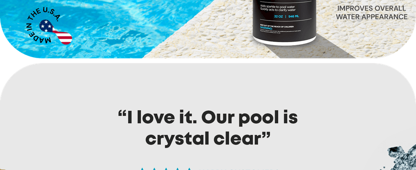 Pool Clarifier for Saltwater Pools - Pool Water Clarifier to Support Water Clarity in Inground and Above Ground Pools - Made in USA - AquaDoc - 32oz