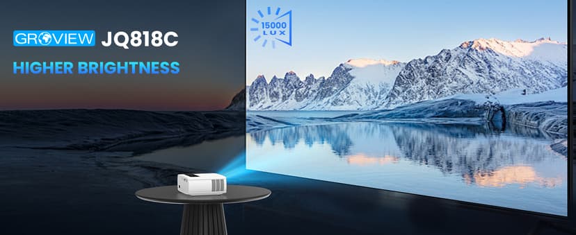 GROVIEW Projector, 15000lux 490ANSI Native 1080P WiFi Bluetooth Projector, 300'' Video Projector, Supports 4K & Zoom, 5G Sync, Compatible with HDMI USB/ AV/ Smartphone/ Pad/ Laptop/ DVD/ TV Stick/ PS5