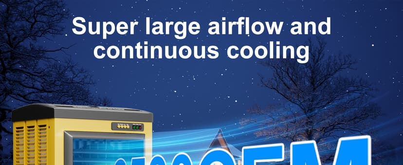 Swamp Cooler, 6500 CFM Evaporative Air Cooler, 19 Gal Water Tank Outdoor Air Conditioner, 3 Speed,5 Ice Boxes,Suitable for Indoor & Outdoor Garage,Patio,courtyard,factory workshop,50inch