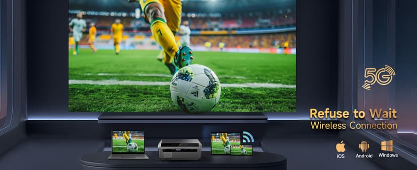 4K Projector HDR Netflix Certified, 1800ANSI Daylight Use, Dolby Audio, NFC, Smart TOF Autofocus, Shorter Throw, WiFi 6, Bluetooth 5.4, HDMI ARC, Proyector 4K Ultra HD Movie Gaming TV High Brightness