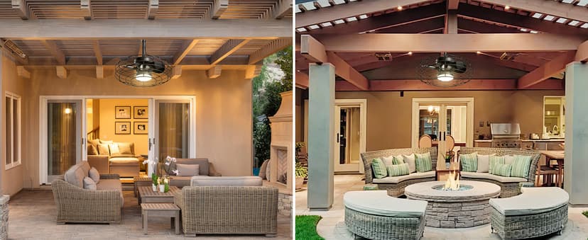 Outdoor Ceiling Fans with Light for Patios, 20'' Wet Rated Gazebo Fan Remote&APP Control, Dimmable Hanging Fan with Plug in Cord for Pergola, Black