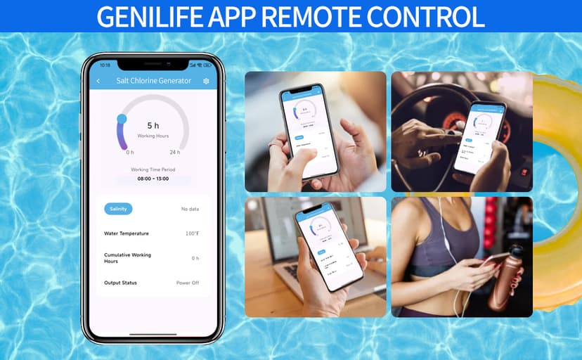 WiFi Salt Chlorine Generator, Briidea Chlorine Generator with USA Titanium Salt Cell, Designed for Hot Tubs & Swim Spas Up to 2,000 Gallons, Advanced APP Remote Control