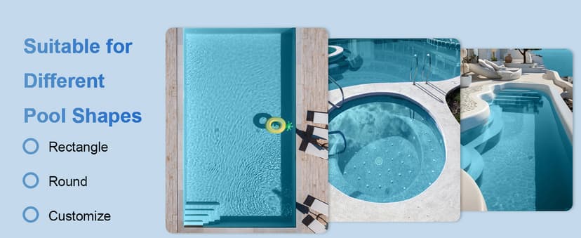 Poolvio 5-in-1 Pool Cleaning Kit - Includes Semi-Deep Skimmer Net, Aluminum Leaf Rake, 20' Pool Brush with 13ft Adjustable Pole