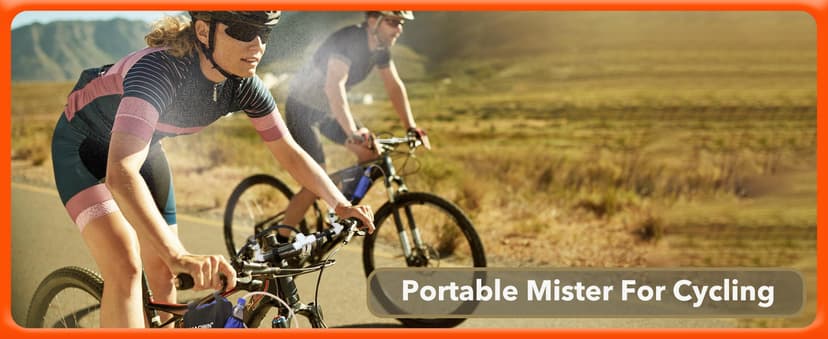 HAOWIN Portable Misting System with Water Pump, Triangle Bag and Foldable Bucket, DIY Mobile Misting Cooling System for Bike, Motorcycle, Canopy, Tent, Golf Cart, Boat, Camping, Hiking