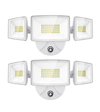 Onforu 60W LED Dusk to Dawn Outdoor Lighting, 6000LM Exterior Flood Light, IP65 Waterproof Outdoor 3 Adjustable Heads Photocell Security Lights Fixture, 6500K Floodlights for Garage, Patio, Yard