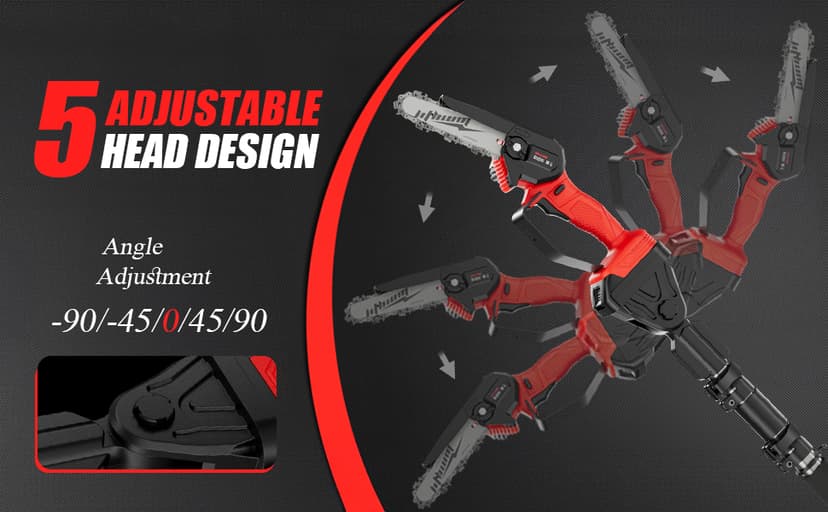 Cordless Pole Saw, 2-in-1 6" Battery Powered Pole Saws for Tree Trimming, 20V 2.0Ah Battery Mini Chainsaw with Pole, 15ft Reach Small Pole Saw for Wood Cutting, Trimming