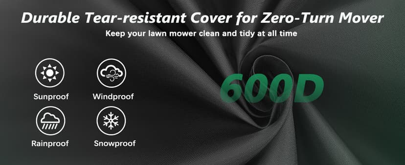Himal Outdoors Zero-Turn Mower Protector, Heavy Duty 600D Polyester Oxford, UV Protection Universal Fit with Drawstring & Cover Storage Bag, Tractor Cover Up to 60" Decks