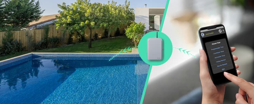 DEWENWILS Pool Pump Timer, Outdoor Wi-Fi Box, Heavy Duty 40A 120-277 VAC 2HP Wireless Controller Timer, Water Heater, Compatible with Smart Phone, Alexa, Google Assistant, UL Listed