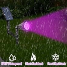 T-SUNUS Christmas Solar Landscape Spotlights Color Changing 2 Pack, Halloween Solar Spot Lights Outdoor Waterproof Garden Pond Light, Separately Installed for Outdoor/Indoor